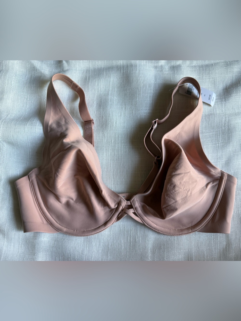 SOMA Essentials Unlined Plunge Underwire‎ Bra 34C Beige Tan Supportive Everyday